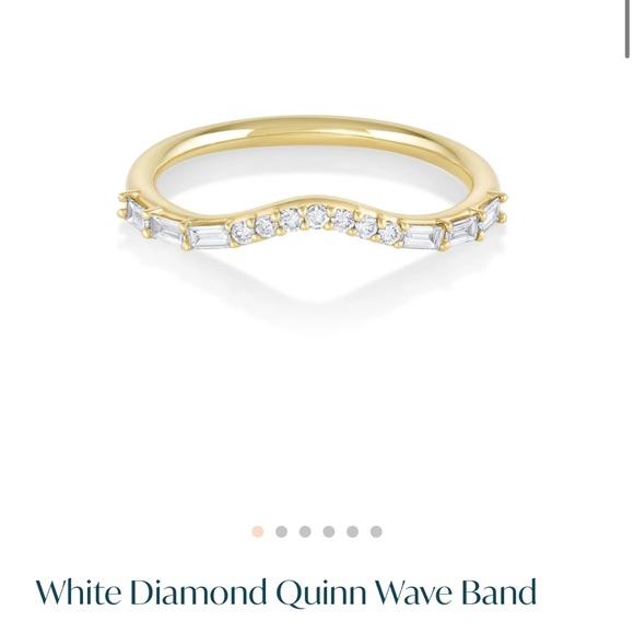 Marrow Fine White Diamond Quinn Wedding Band 14K Yellow Gold, 6.75 - Picture 7 of 8